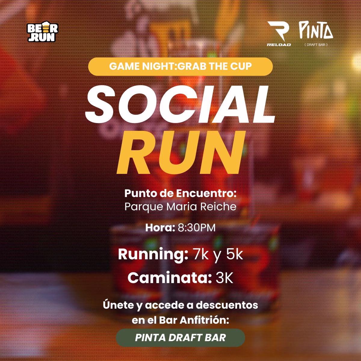 Beer Run Nigth presented by Reload en Pinta Draft Bar